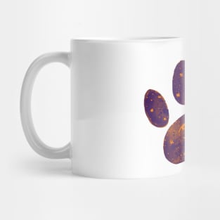 Adopt don't shop watercolor galaxy paw - purple and orange Mug